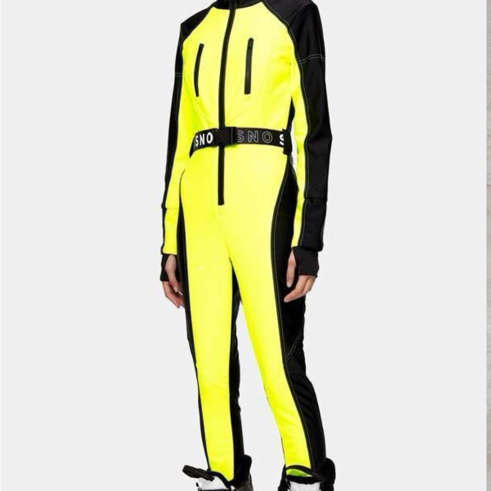 Topshop Sno Neon Yellow and Black Ski Snow Suit 6